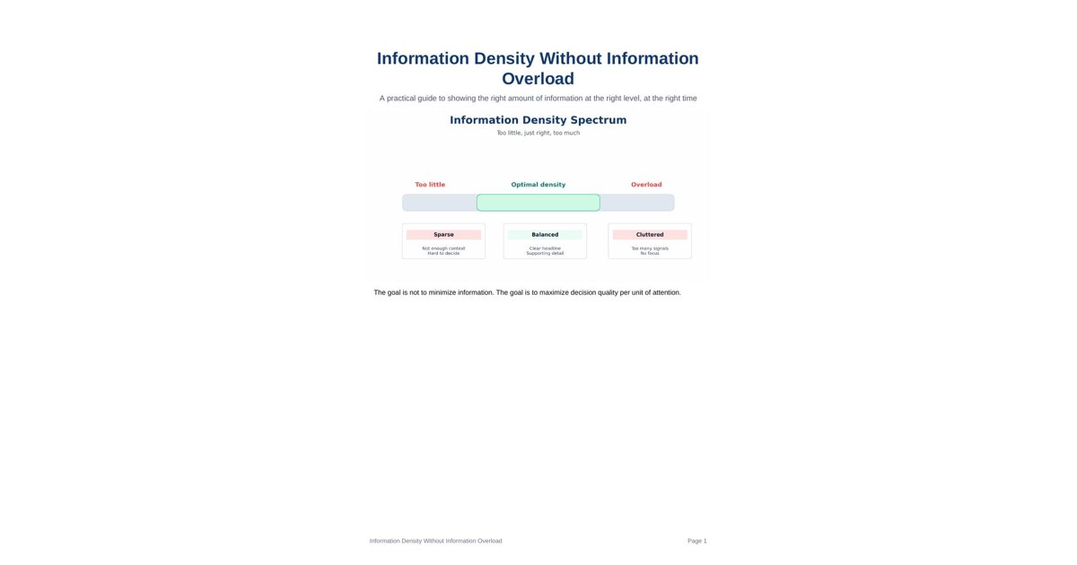 Information Density Without Information Overload original guide cover